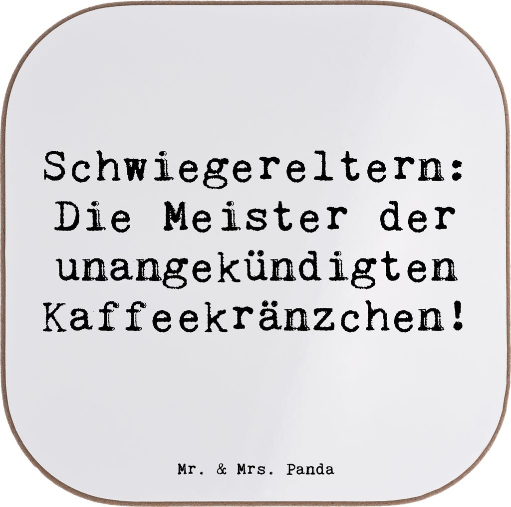 Mr. & Mrs. Panda Tassenuntersetzer Spruch Schwiegereltern Meister - Weiß - Geschenk, Tischuntersetzer, Untersetzer Gläser, Tassen, Weihnachten, u...