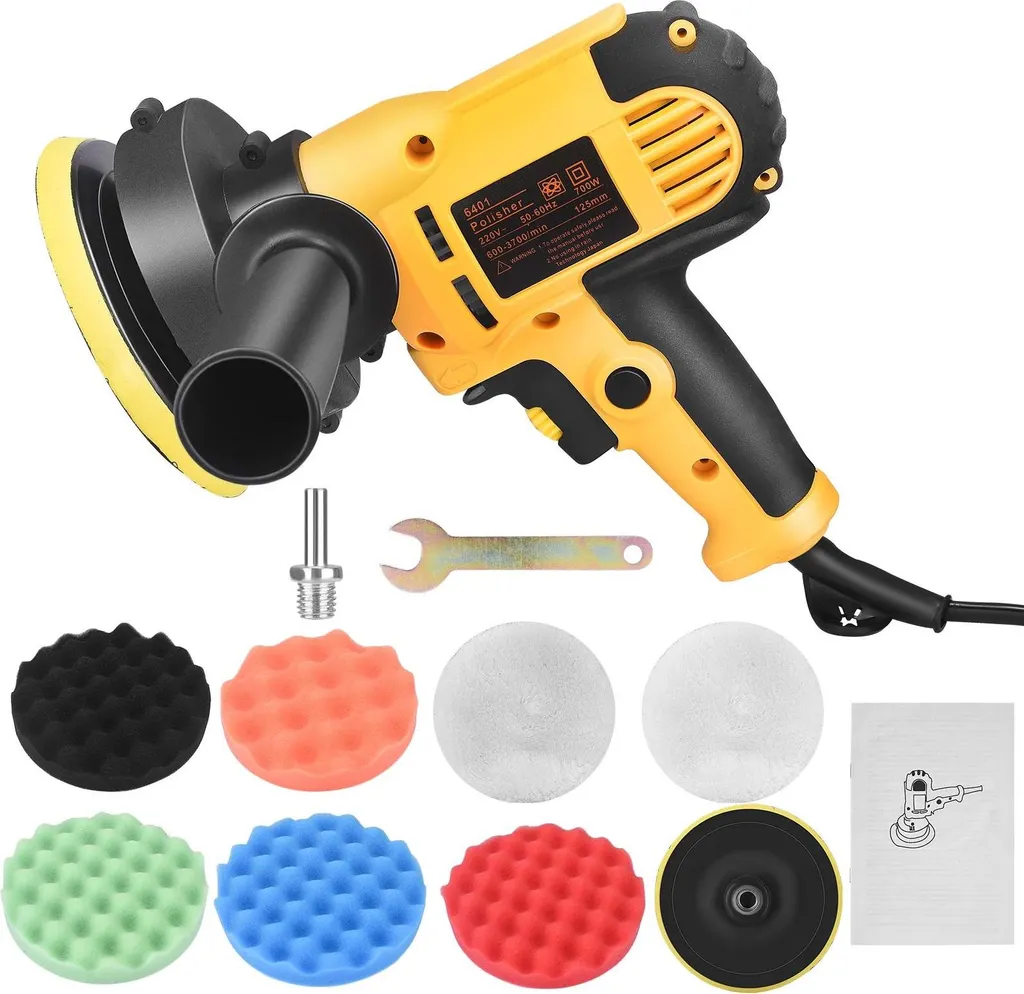 Polisseuse 700W à variateur de vitesse et tampons de polissage amovibles