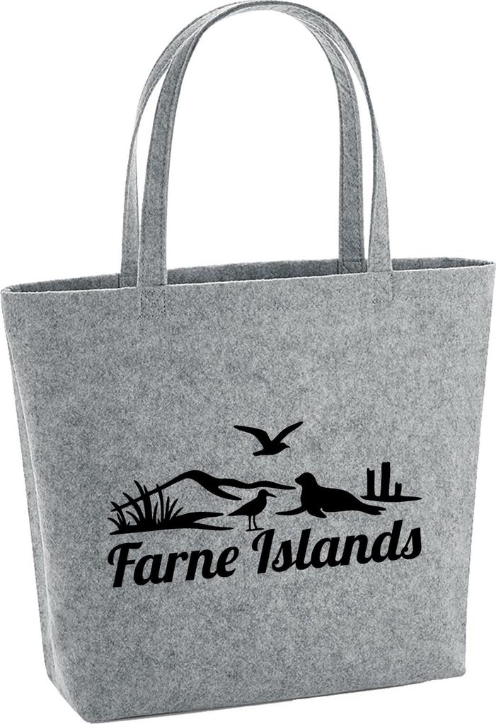 Huuraa Filzshopper Farne Islands Vereinigtes Königreich 22 Liter Grey Melange Filztasche Geschenkidee