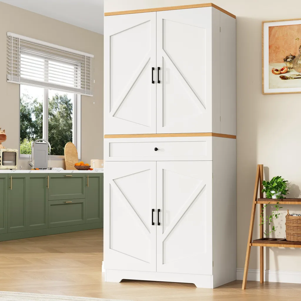 Meuble de Rangement Haut en MDF Blanc et Métal avec 12 Grands Casiers