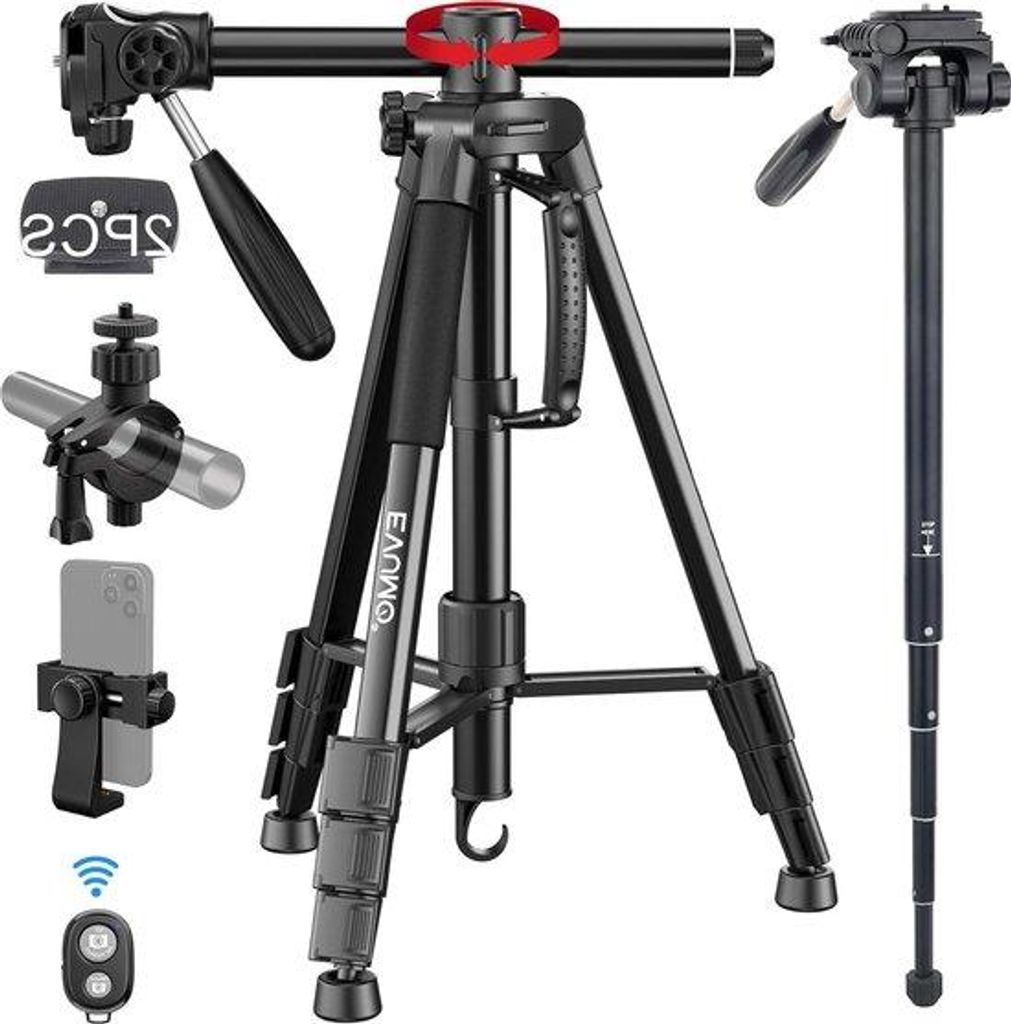 Leichtes 167cm Alu-Stativ 360° Drehbar mit Fernbedienung