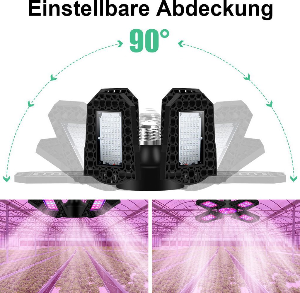 150W 240LEDs E26/E27 Vollspektrum LED Pflanze Grow Lampe Produktbild 3