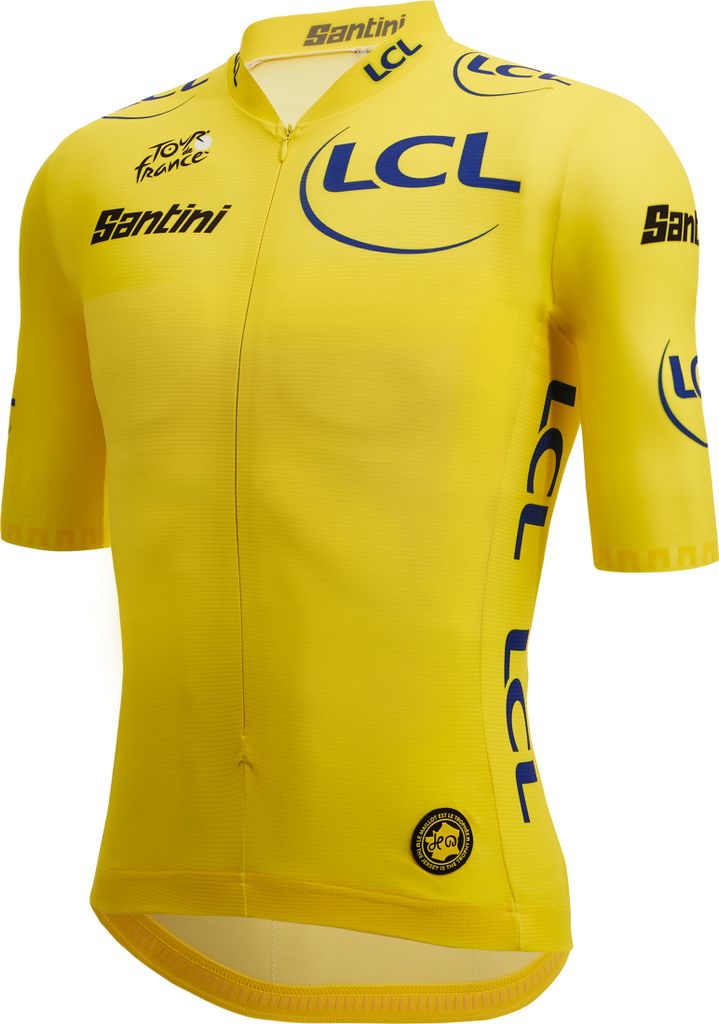 SANTINI Kurzarm Fahrradtrikot - TOUR DE FRANCE LEADER 2023 - Gelb XL
