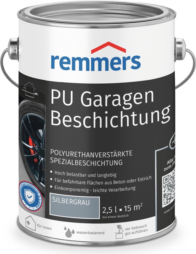 Remmers PolyurethanGaragenbeschichtung silbergrau 2,5 l, Beton- und Bodenfarbe