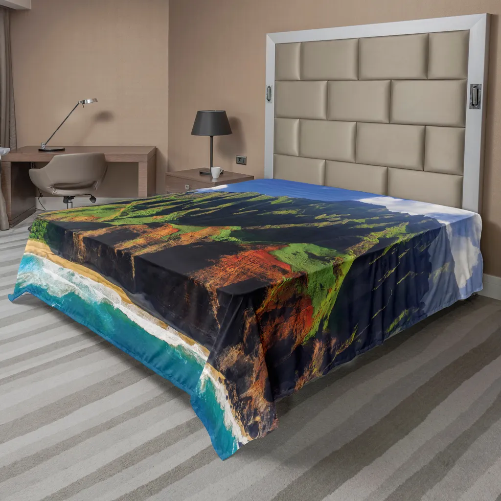 Lenzuolo Decorativo Abakuhaus Hawaii 275x260 | Verde Marrone Morbido