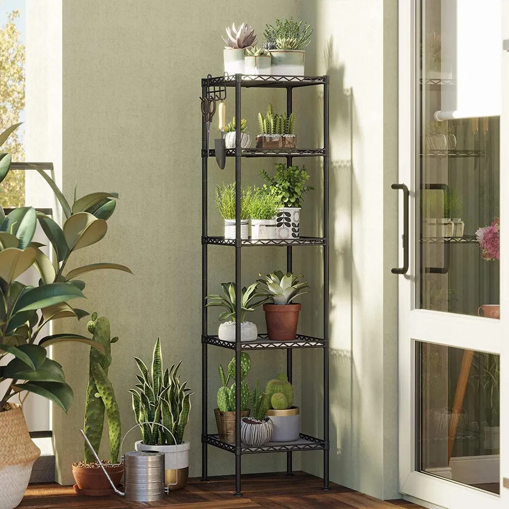 Étagère Métal Noir : Solution Rangement Vertical pour Désencombrer L30cm - 2