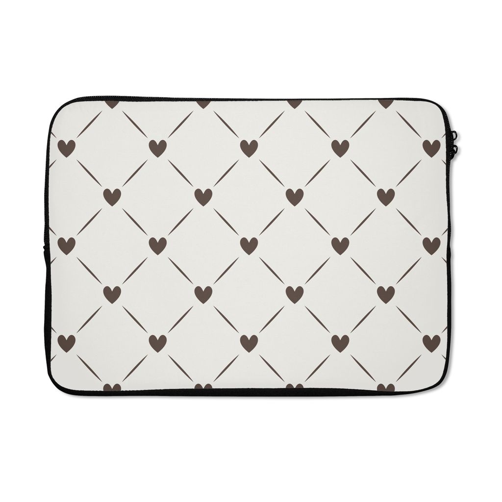 MuchoWow Laptop Hülle 13 Zoll Design - Geometrie - Muster - Herz Laptoptasche - Laptophülle - Sleeve - Rundumschutz