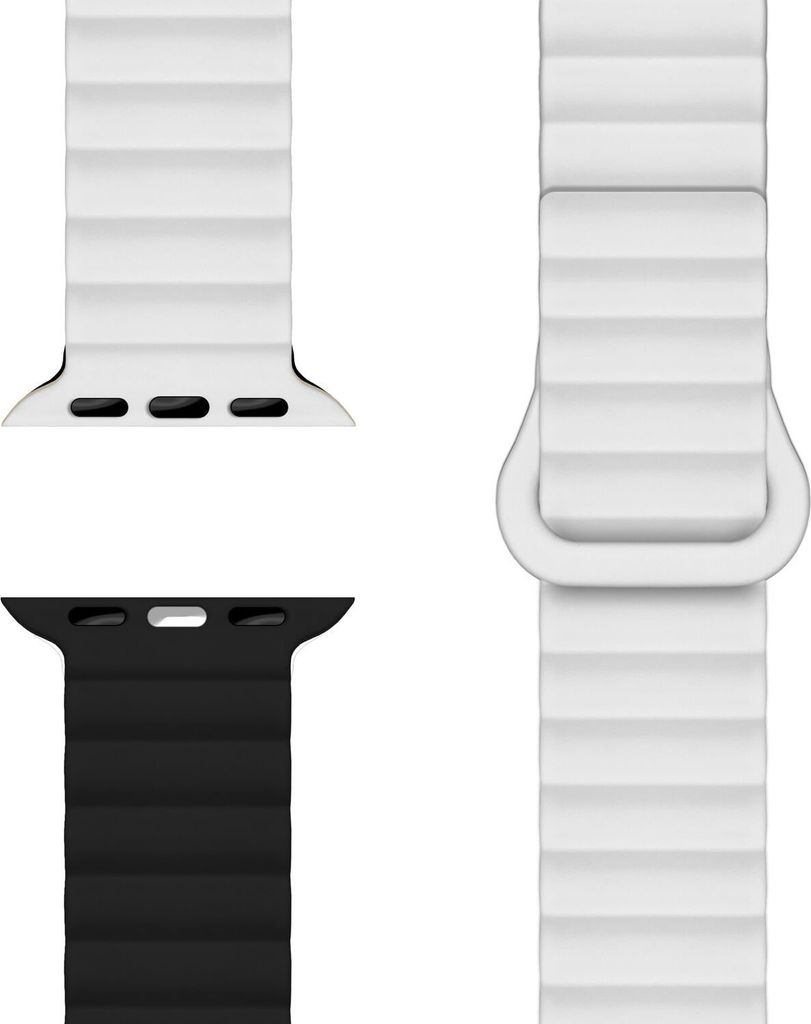 Core Armband für Apple Watch SE/10/9/8/7/6/5/4/3/2/1, Atmungsaktives Silikon Magnet Sportarmband, 38/40/41/42mm - Schneeweiss