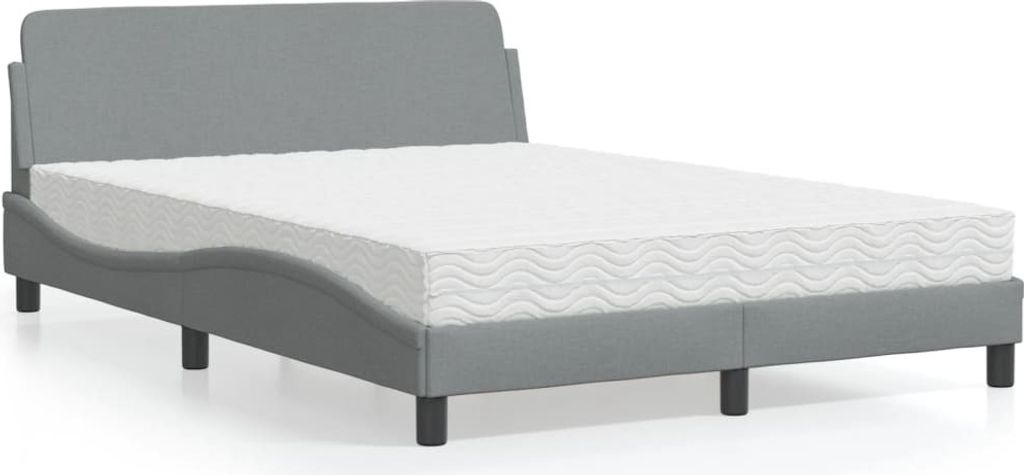 "2026 Promotion" Bett mit Matratze - "Dover" Hellgrau 120x200 cm - Stoff - Polsterbett CC11367