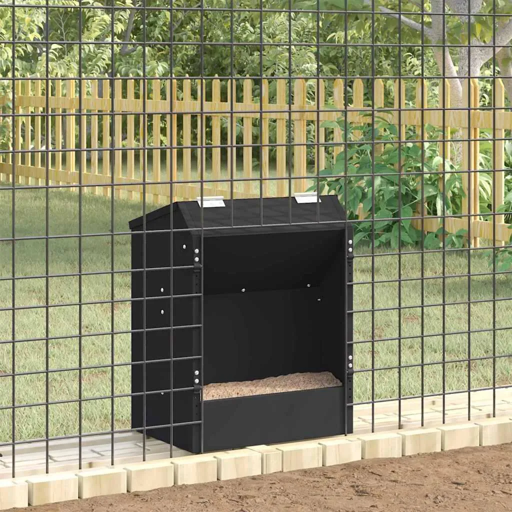 Distributeur lapins grande capacité noir - Nourrisseur robuste 45,5cm