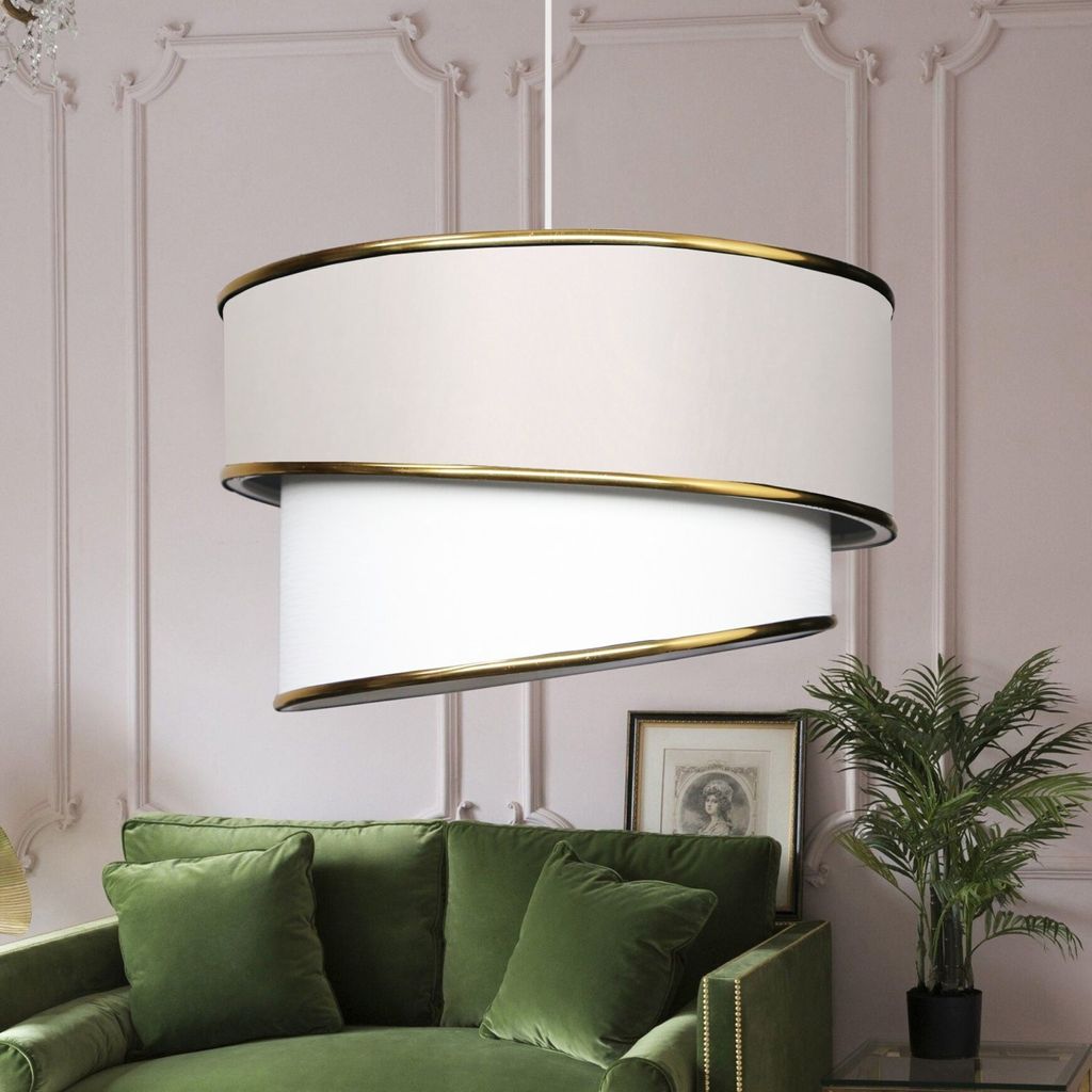 Opviq, AYD-3622, Kronleuchter, Creme, Stoff, 30 x 30 x 70 cm