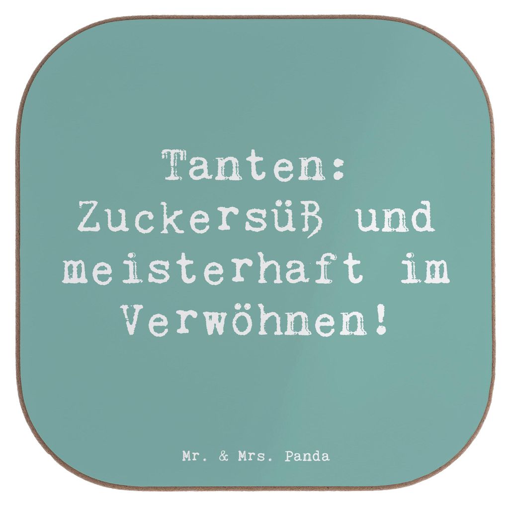 Mr. & Mrs. Panda Tischuntersetzer Spruch Tante Zuckersüß - Meeresbrise - Geschenk, Untersetzer Gläser, Familie, gläseruntersetzer, Glas, Tanten...