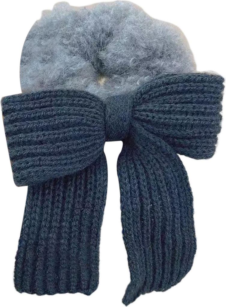 Haarseil mit Schleife, Strickschleife, Plüsch-Haargummi, elastisches Haarband, Haargummi, Mädchen, Pferdeschwanzhalter, Haarseil für dickes, dü...