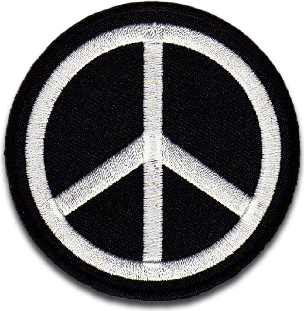 Peace Zeichen Frieden Liebe - Aufnäher, Bügelbild, Aufbügler, Applikationen, Patches, Flicken, Zum Aufbügeln, Größe: 6,8 x 6,8 cm