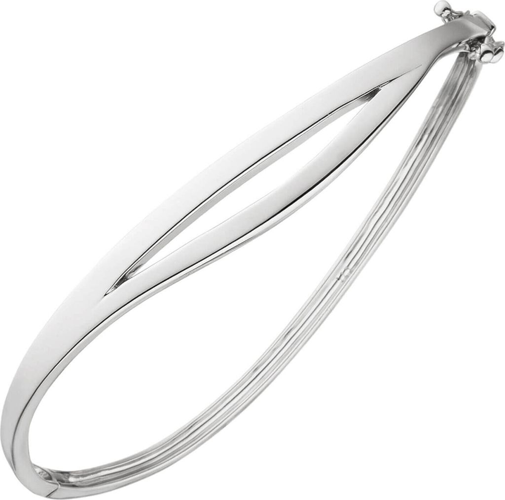 Armreif Armband aus 925 Silber rhodiniert oval Armschmuck für Damen