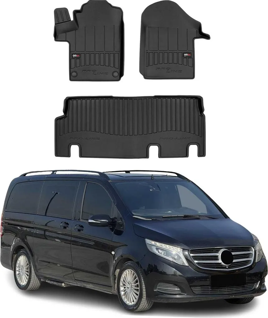 Set Tappetini Gomma TPE Mercedes Vito W447 (2014-2025) - 3 Pezzi