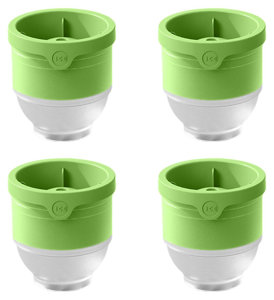 4-teiliges Silikon-Eiswürfelform-Set, runde Eiswürfelform, BPA-frei, leicht zu lösende Kugeleiswürfelform für Whisky-Cocktails