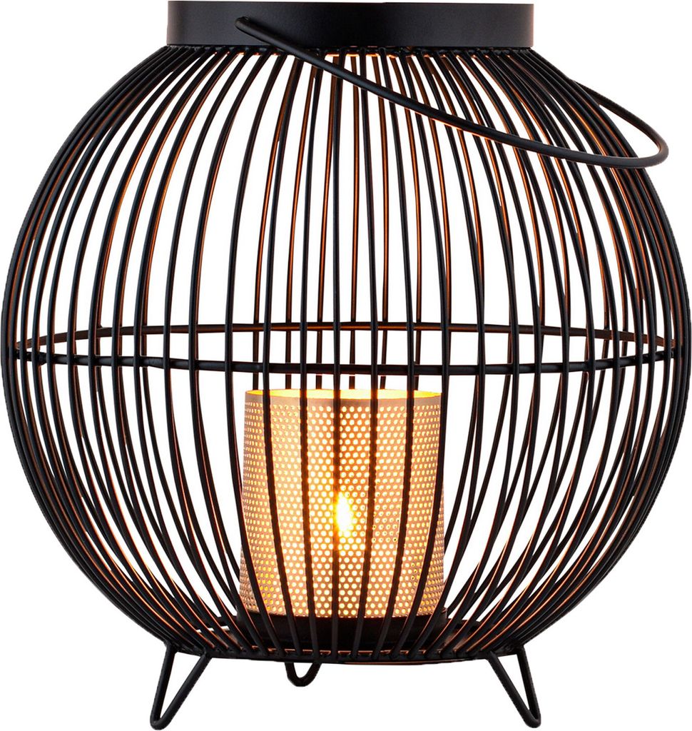 Marrakesch Boho Deko Aesthetic Windlichter Metall Draht 26 cm groß schwarz gold | Windlicht Teelichthalter Leya als Gartendeko & Wohnzimmer Tisch ...