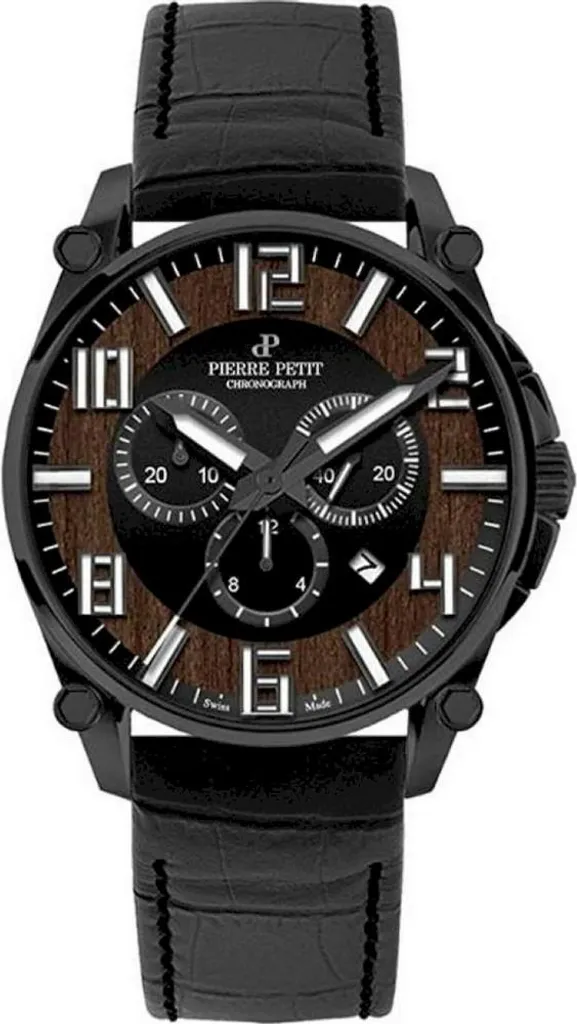 Montre Chronographe Homme Pierre Petit P-827E Cadran Sport et Chic Noir