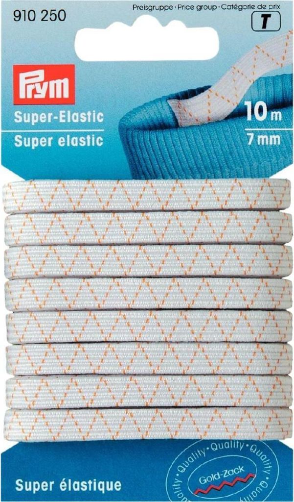 Prym Super-Elastic weiß 7 mm 10 m