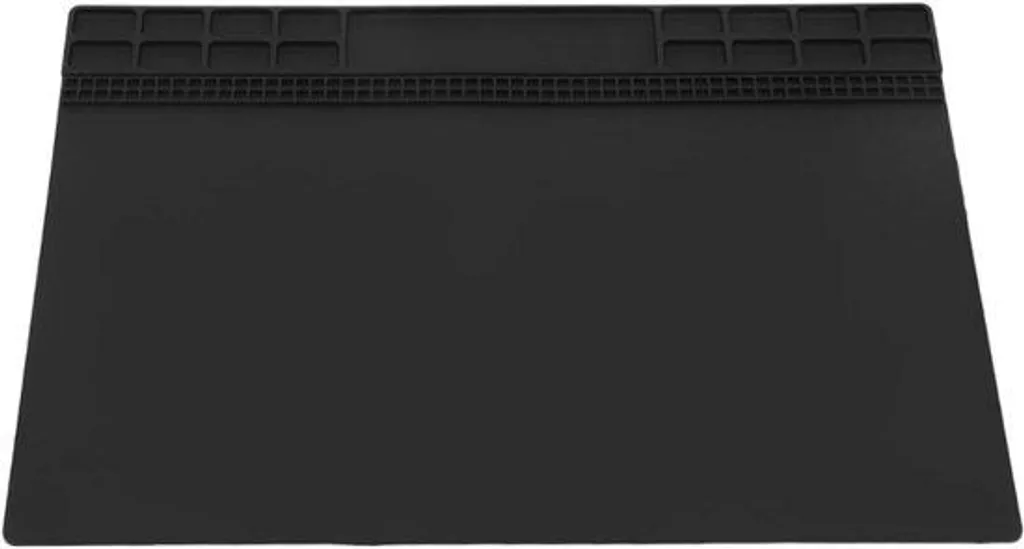 Tapis de soudure en silicone noir résistant à la chaleur format compact