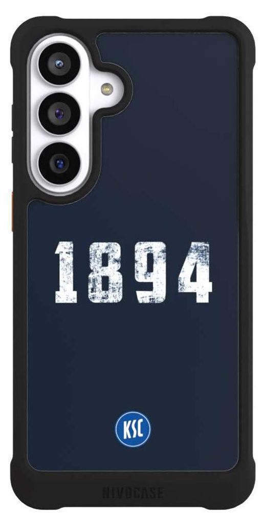NIVOCASE Hülle für Samsung Galaxy S26+ Stoßfeste Handyhülle NIVOmax Case Schwarz Bundesliga KSC Karlsruher SC