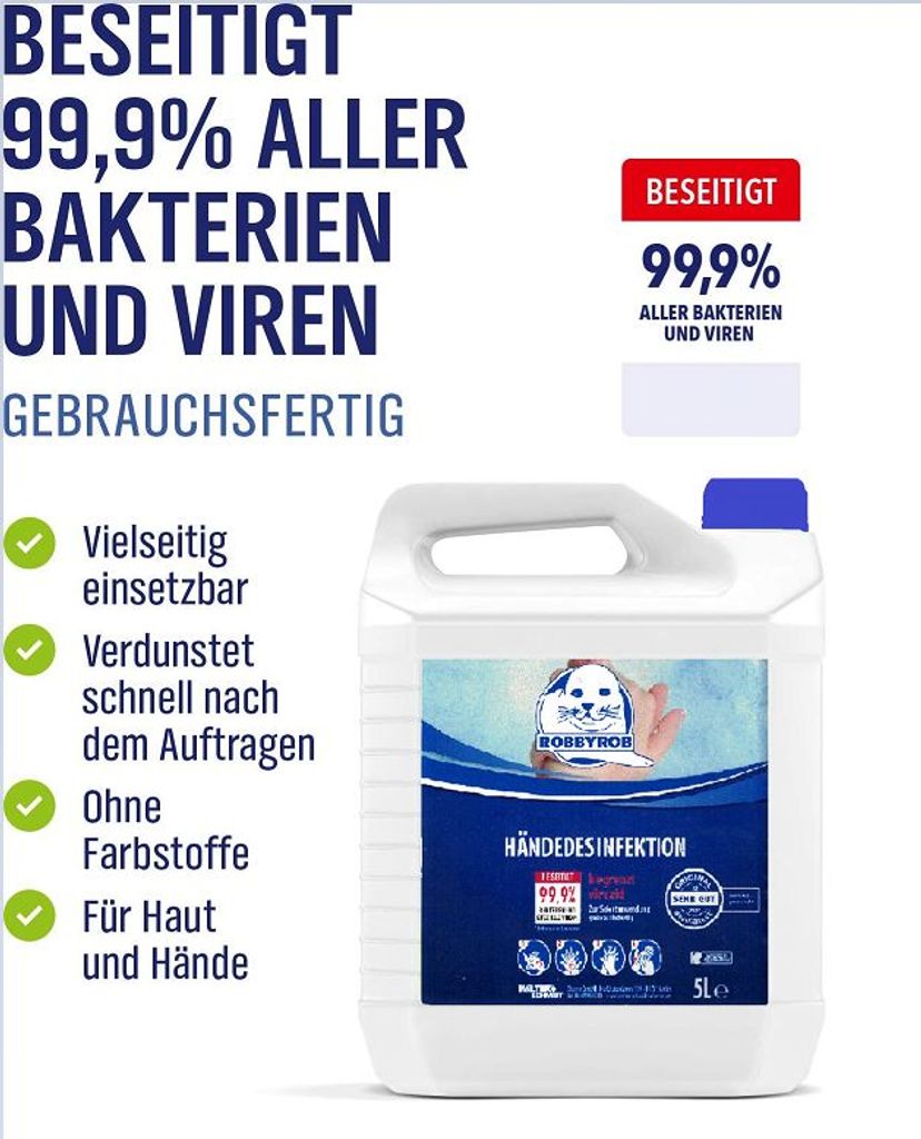 1 X 5 L Robbyrob Händedesinfektionsmittel 5 | Kaufland.de