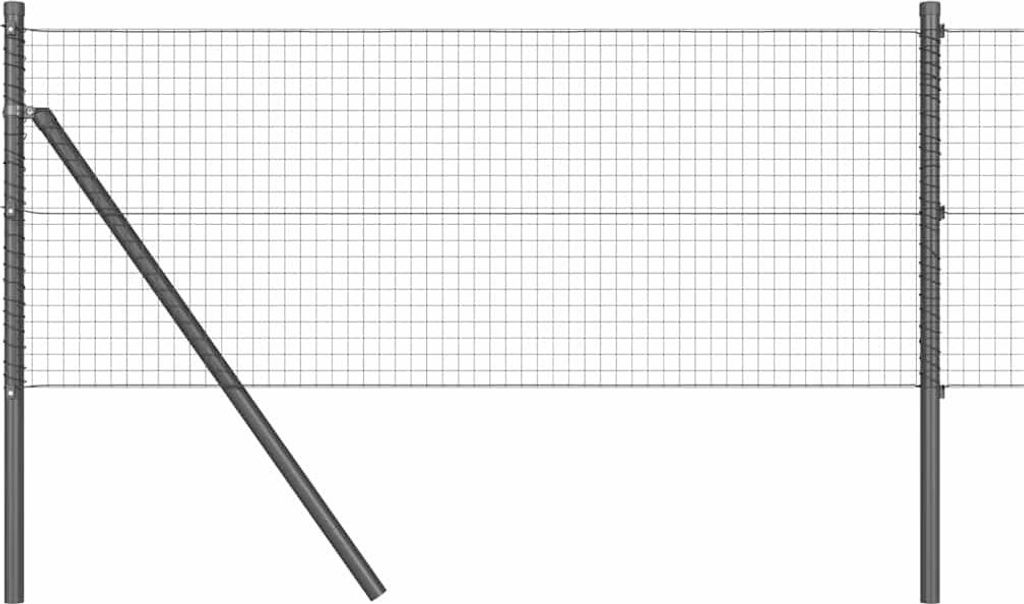 vidaXL Zaunpfosten Grau 50 x 0,8 m (25 x 25 mm Maschen) Stahl und PVC