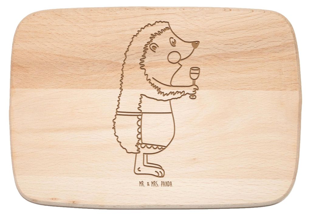 Mr. & Mrs. Panda Holzbrett Igel Wein - Transparent - Geschenk, vesperbrett, Weißwein, Frühstücksbrett, schneidbrett, Weinliebhaber, Frühstücks...