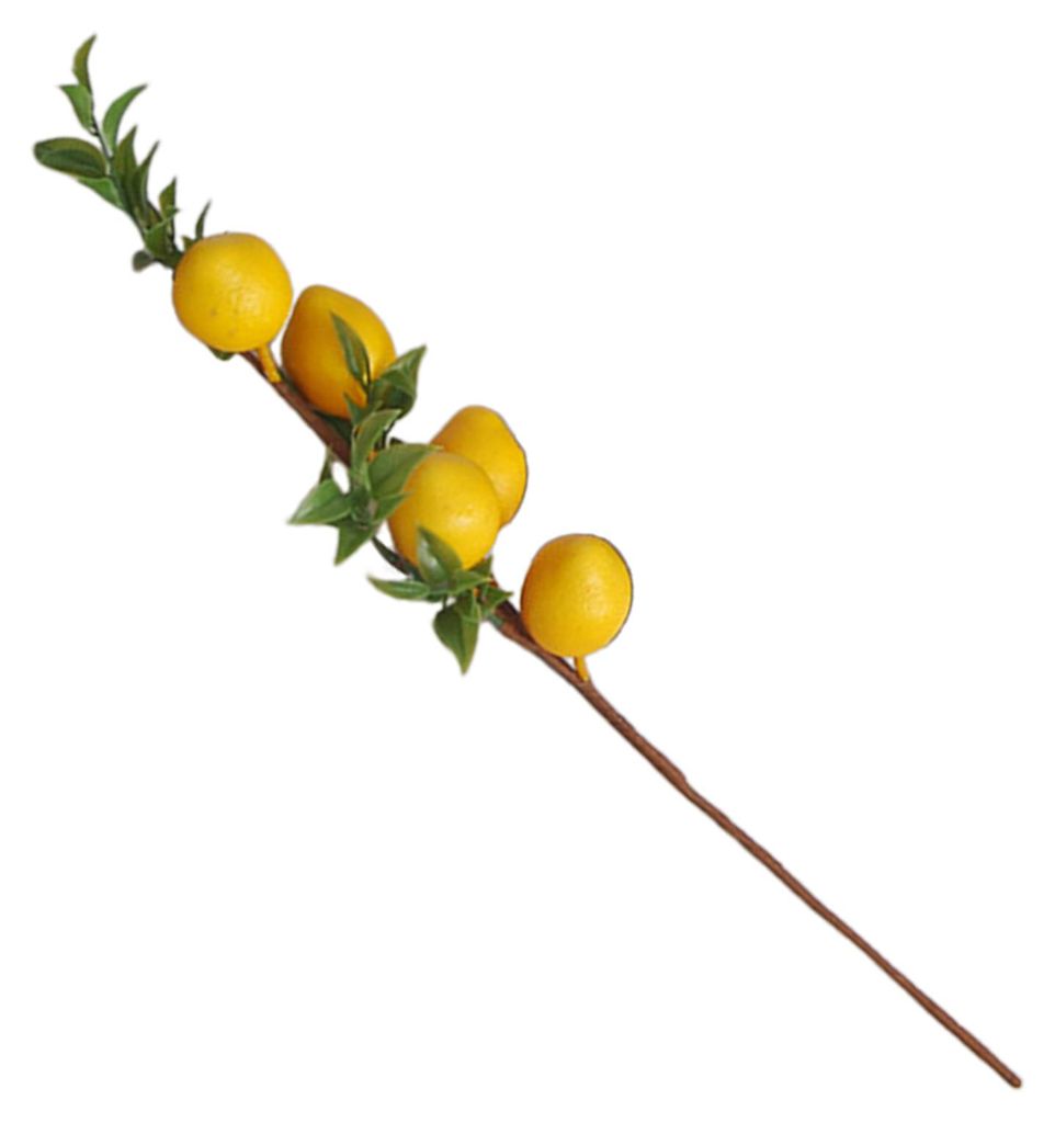 Künstlicher Zitronenzweig mit grünen Blättern, künstliche Früchte, Zitronenbaum-Dekoration, naturgetreue künstliche Zweige für Esstisch und ...