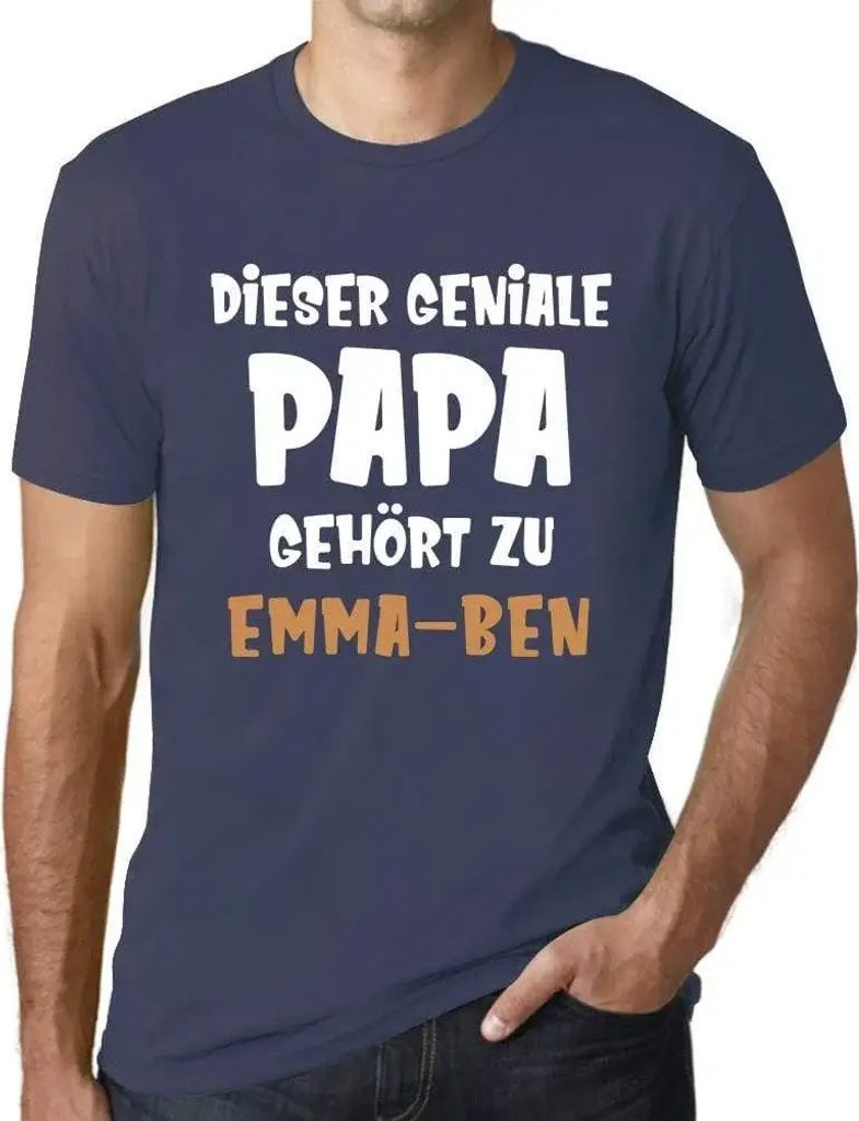 Herren Grafik T-Shirt Dieser Geniale Papa Gehort Zu Öko-Verantwortlich Vintage Jahrgang Kurzarm Lustige Druck Geburtstag Geschenk Mann