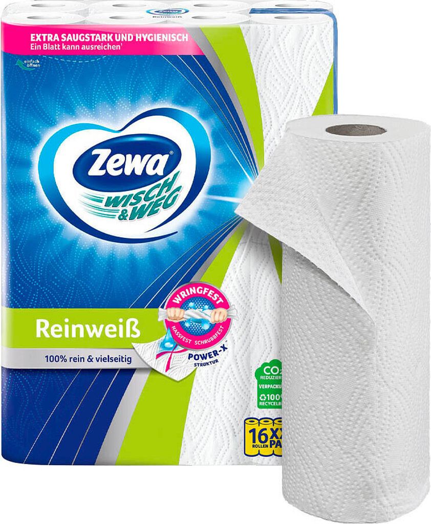 Zewa Küchenrollen WISCH&WEG Reinweiss 2-lagig, 16 Rollen Produktbild 4