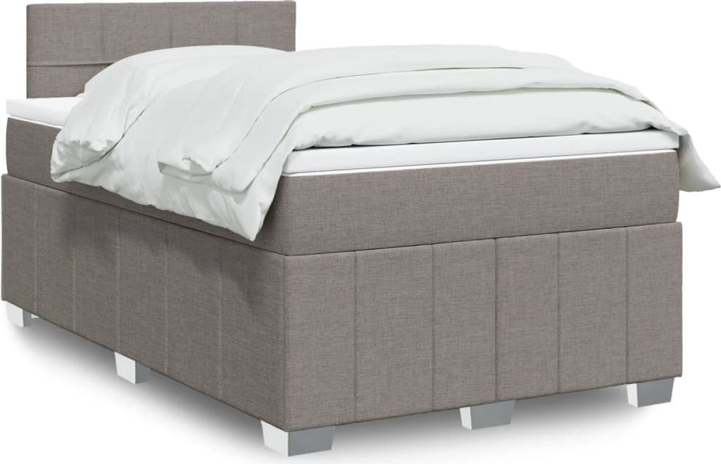 Möbel Boxspringbett mit Matratze Taupe 120x200 cm Stoff - Klassische Betten 3287039