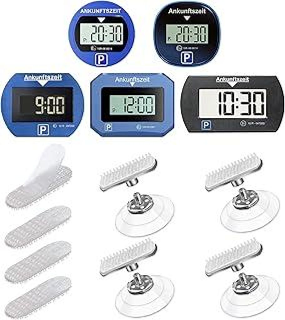 NEWZEROL 2set Universal Saugnäpfe Halterung für Automatische Parkscheibe Passend Needit/Gooofly/Warmfay Wiederverwendbare Stark Haftende Klettpad...