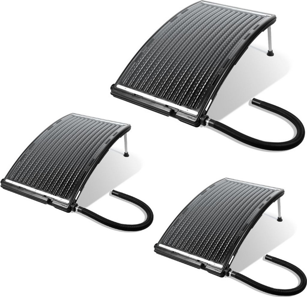 Yakimz solarheizung Fassungsvermögen bis zu 15 Liter Solarheizung für Aufstellpools Sonnenkollektor für Warmwasser 3 Stück 110x69x14cm