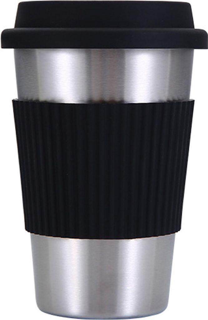 Edelstahl Tassen Wiederverwendbare Weinglas Metall Becher Reisebecher Kaffeetasse mit silicone lid (500ml)