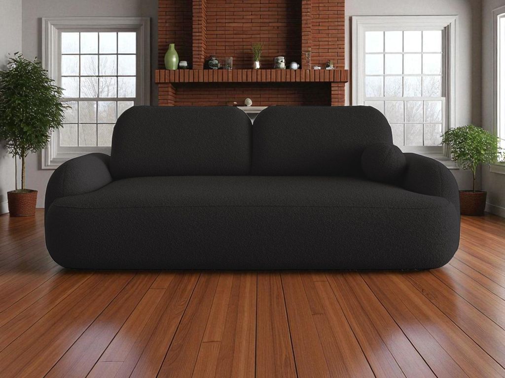 BEDANTE SOFA MOLLY mit Schlaffunktion TERRA FROTTE 14 Schwarz mit Stauraum Bettkasten Wohnzimmersofa Couch Sofa Bettsofa Bettkasten Bettcouch