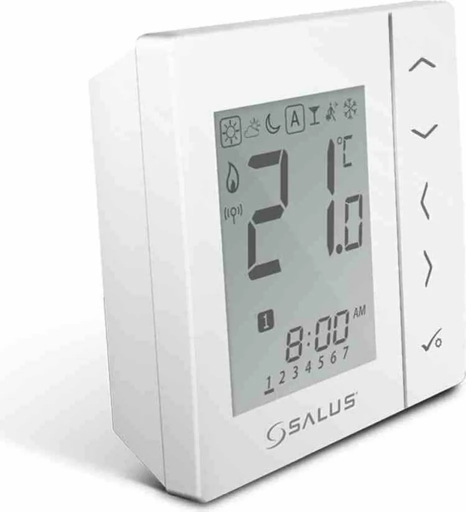 Régulateur de Température Salus VS20WRF Blanc pour Chauffage Maison