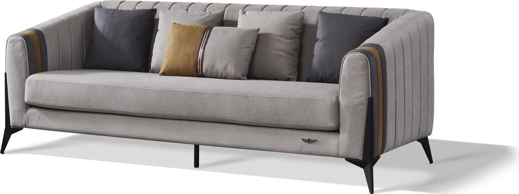 Klassisch 3 Sitzer Designer Sofa Polster Sofas Couchen Leder Dreisitzer 220cm