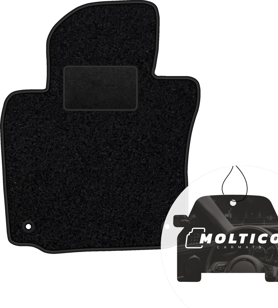 moto-MOLTICO Fahrer Fußmatte Auto Velours Fahrerseite Autoteppiche Schwarz Fahrermatte 1-teilig passend für VW Golf V Jetta V 2003-2010