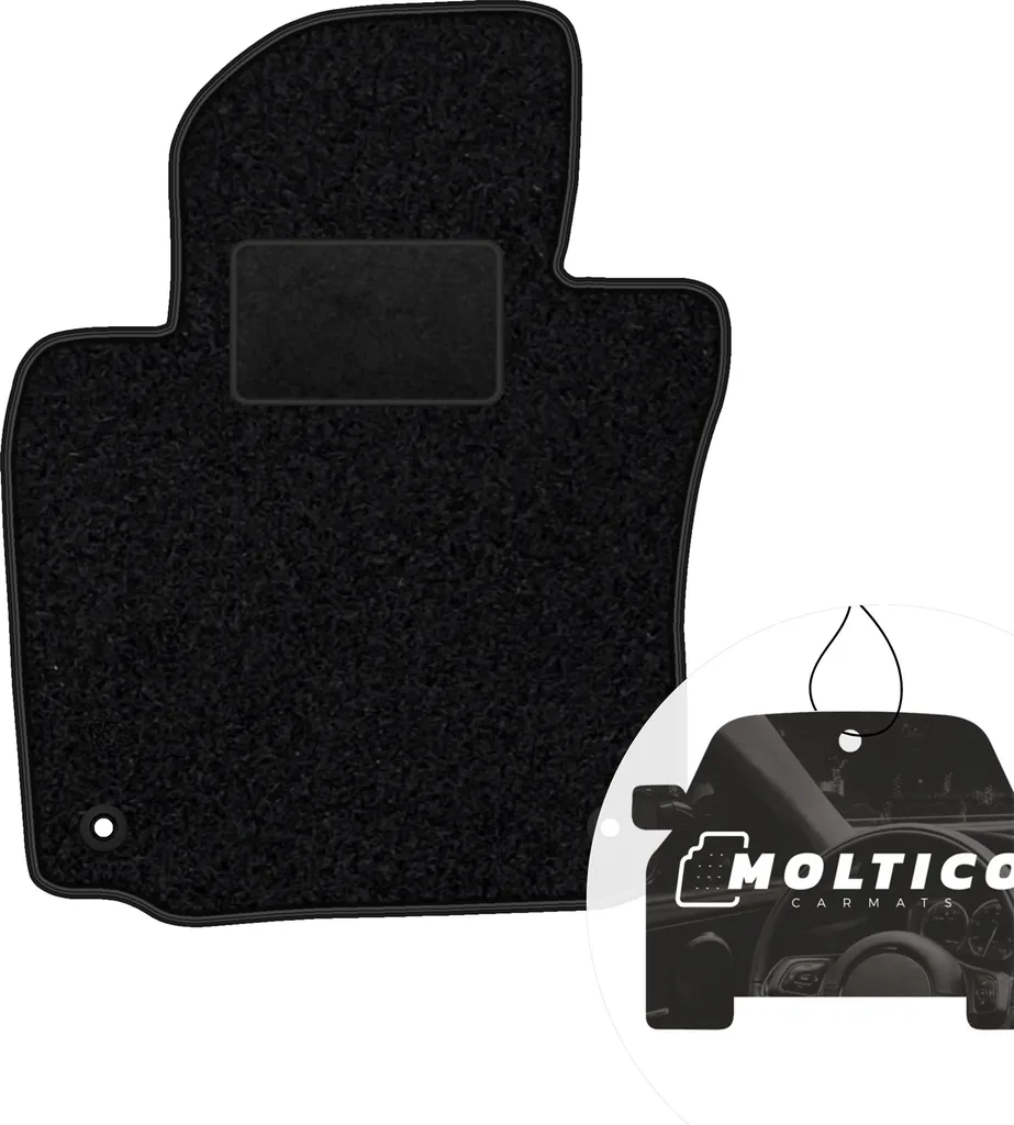 moto-MOLTICO tappetino conducente auto velours lato conducente tappetini auto nero tappetino conducente 1 pezzo adatto per VW Golf V VI Jetta Scirocco