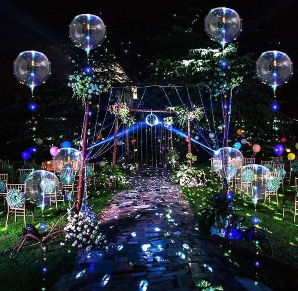 50x leuchtend Helium LED Luftballons Geburtstag Hochzeit Party Rot Licht Deko 