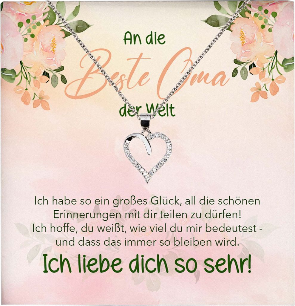 22Feels Liebe Oma Geschenk Herz Halskette Karte Frauen Produktbild 