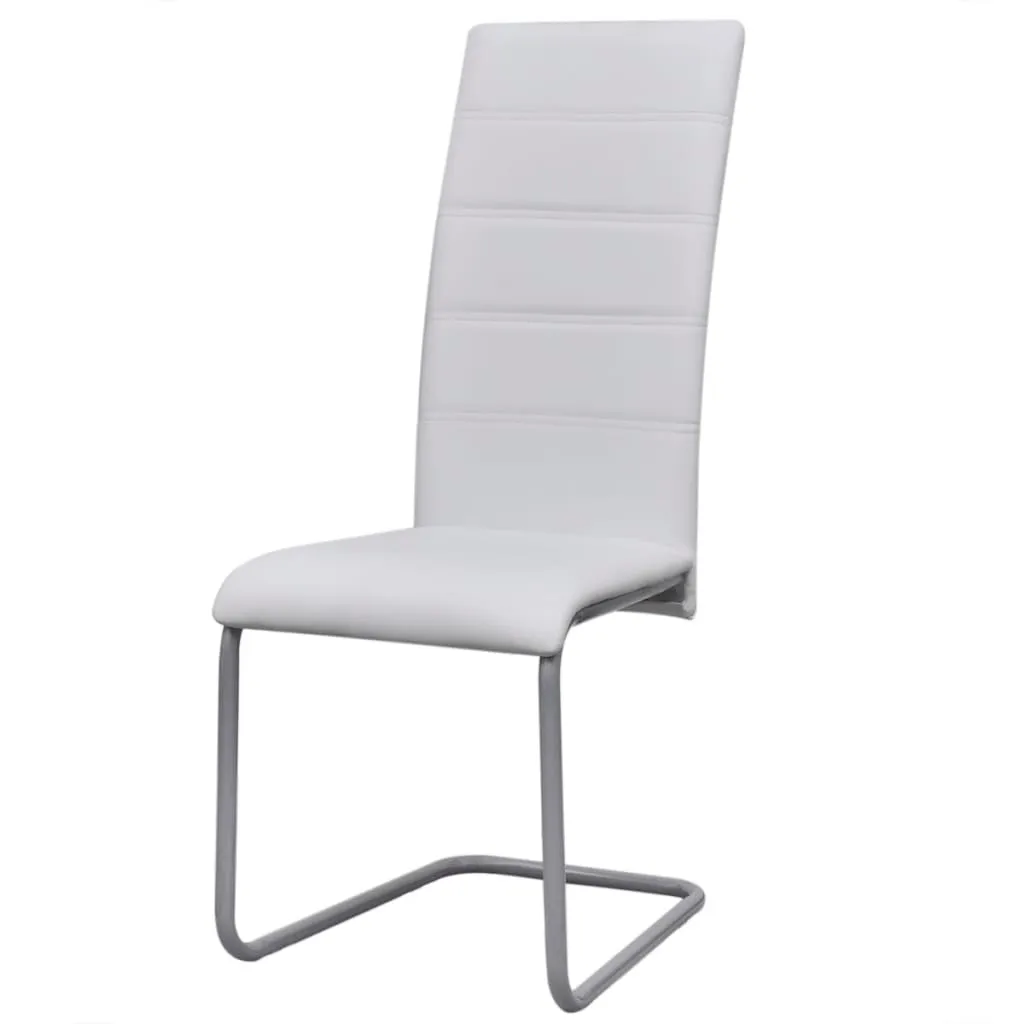 Set 2 Sedie a Sbalzo Moderne vidaXL | Ecopelle Bianca e Design Iconico