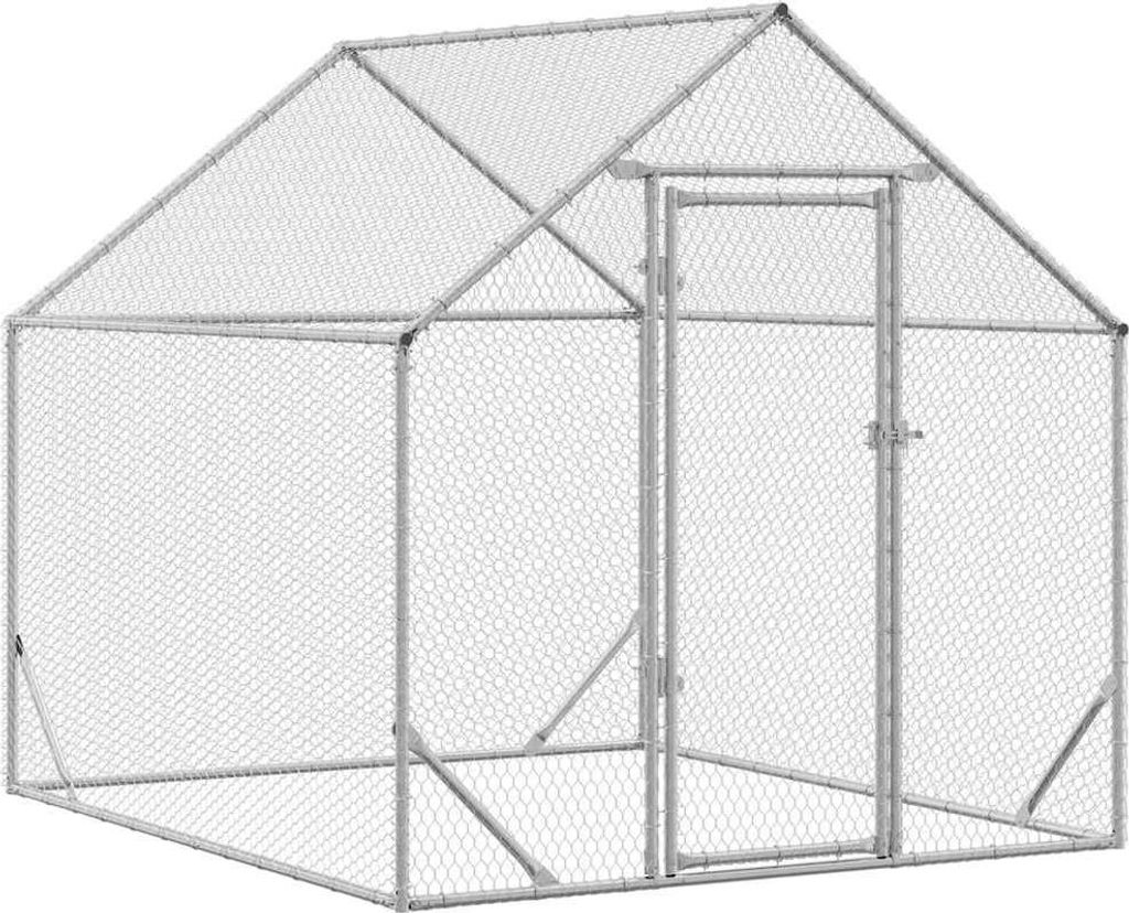 Hühnerkäfig Silber 200 x 170 x 177 cm Verzinkter Stahl