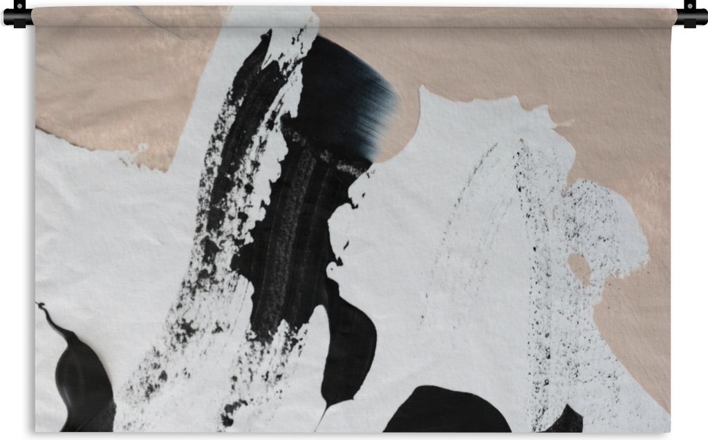 MuchoWow Wandteppich Wandbehang Schwarz - Abstrakt - Design 120x80 cm Tapisserie Dekoration Wandtuch - Wanddekorationen - Wandtücher