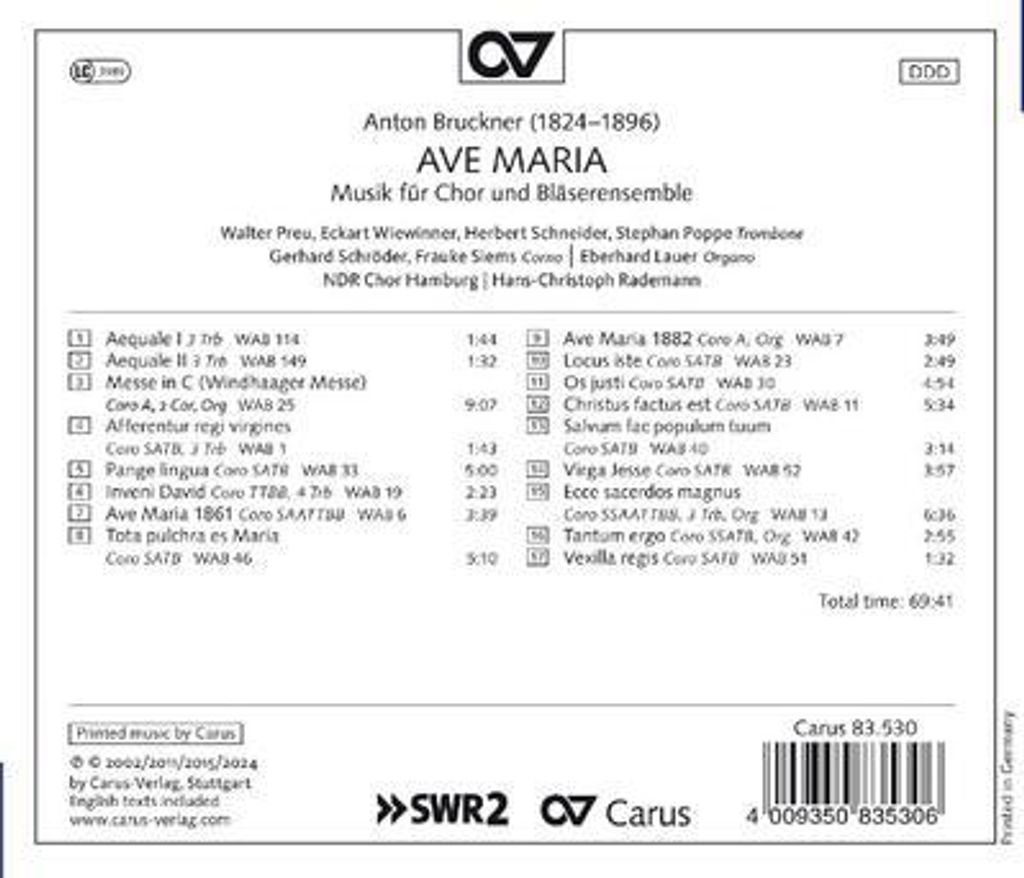 Ave Maria - Musik für Chor und Bläserensemble