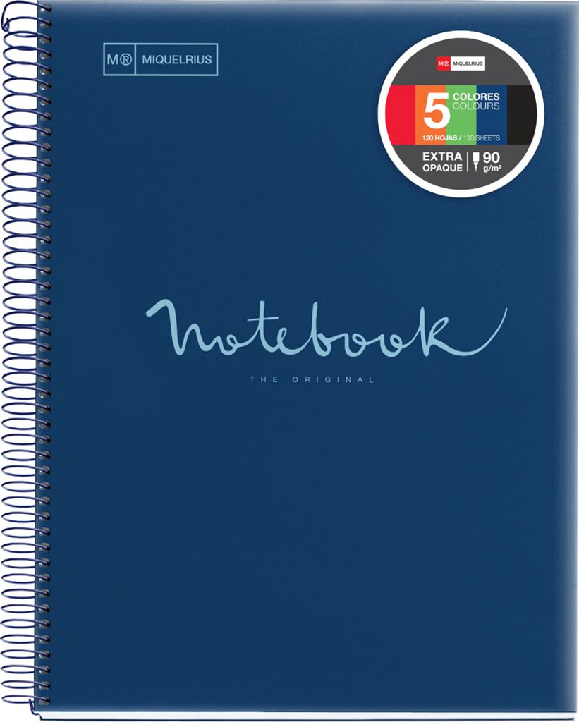 MIQUELRIUS Collegeblock "Notebook EMOTIONS" DIN A5 marine kariert 120 Blatt