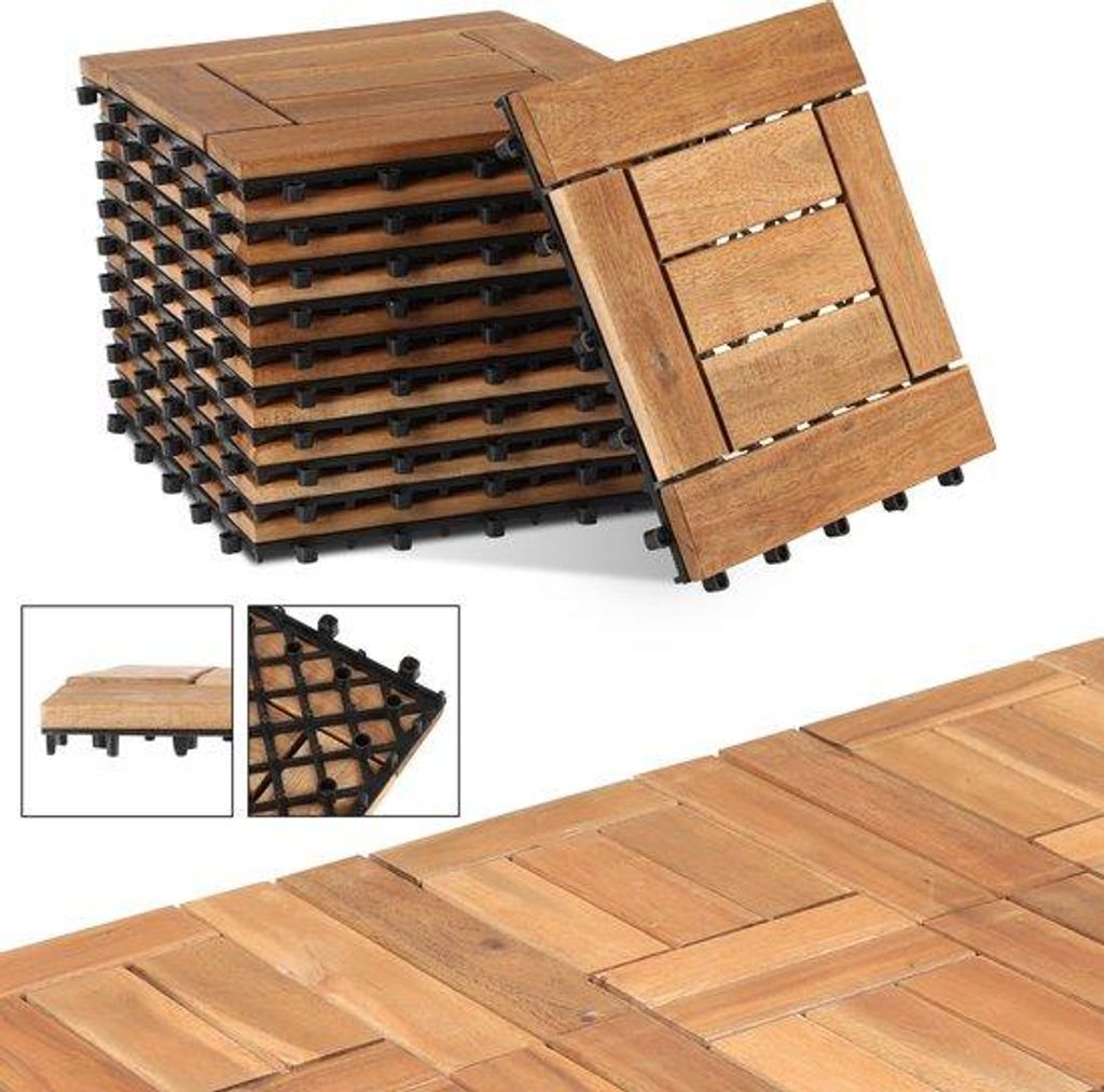 110 Stuks Composiet Terrastegels Prime Oak Balkontegels Makkelijke en Snelle Montage