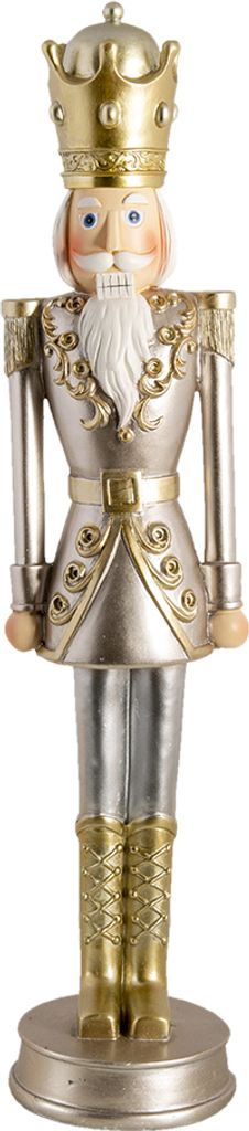 Clayre & Eef figurka Louskáček 56 cm stříbrná barva zlatá Obrázek produktu 